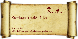 Karkus Atália névjegykártya